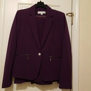 Tahari Purple Skirt Suit